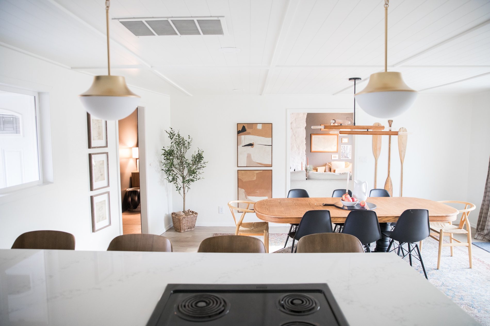 Dining table and open living area