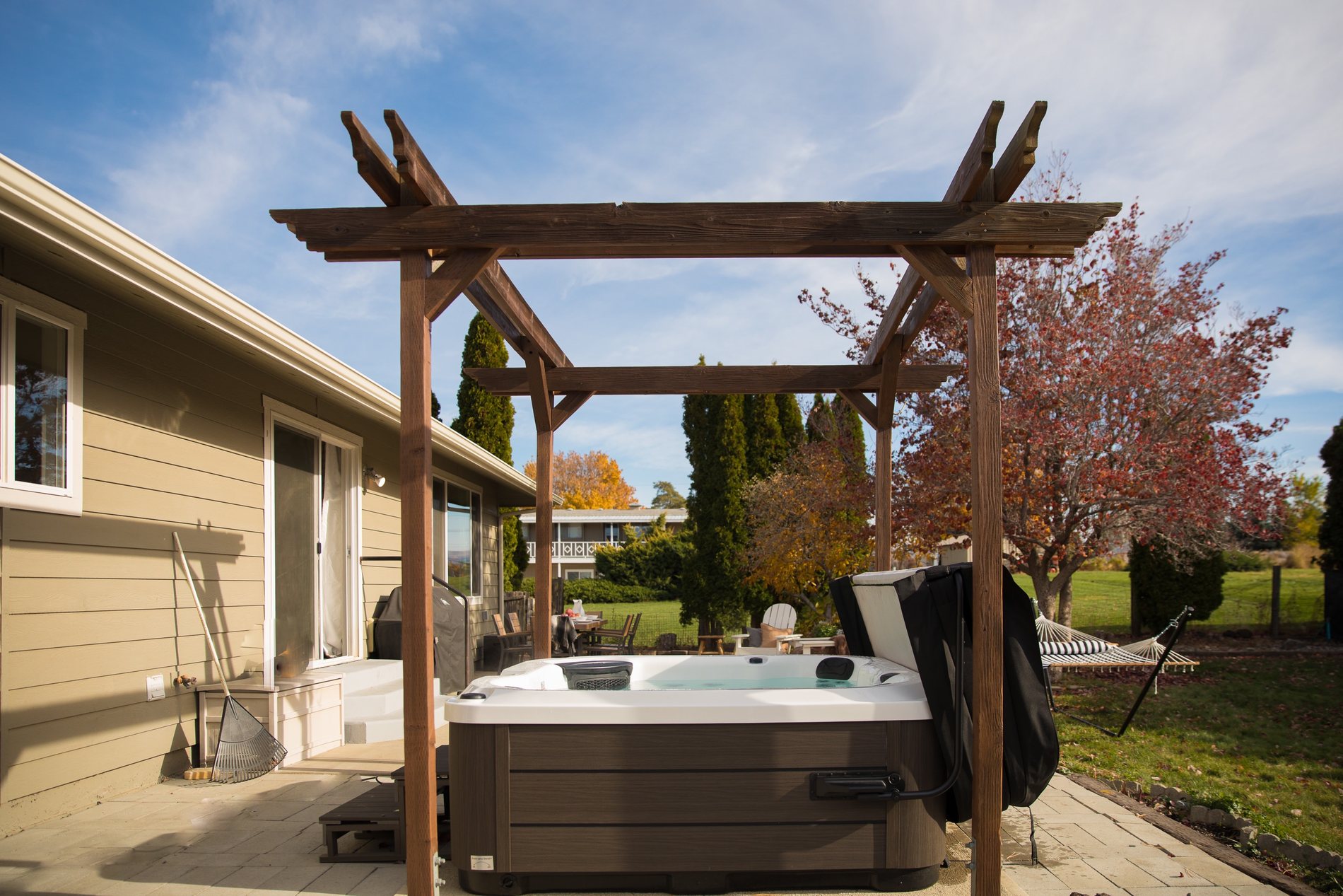 Private outdoor hot tub